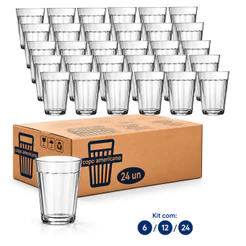 Kit 6/12/24 Copo Americano Nadir 190ml Vidro Cerveja Café Bar Restaurante Suco