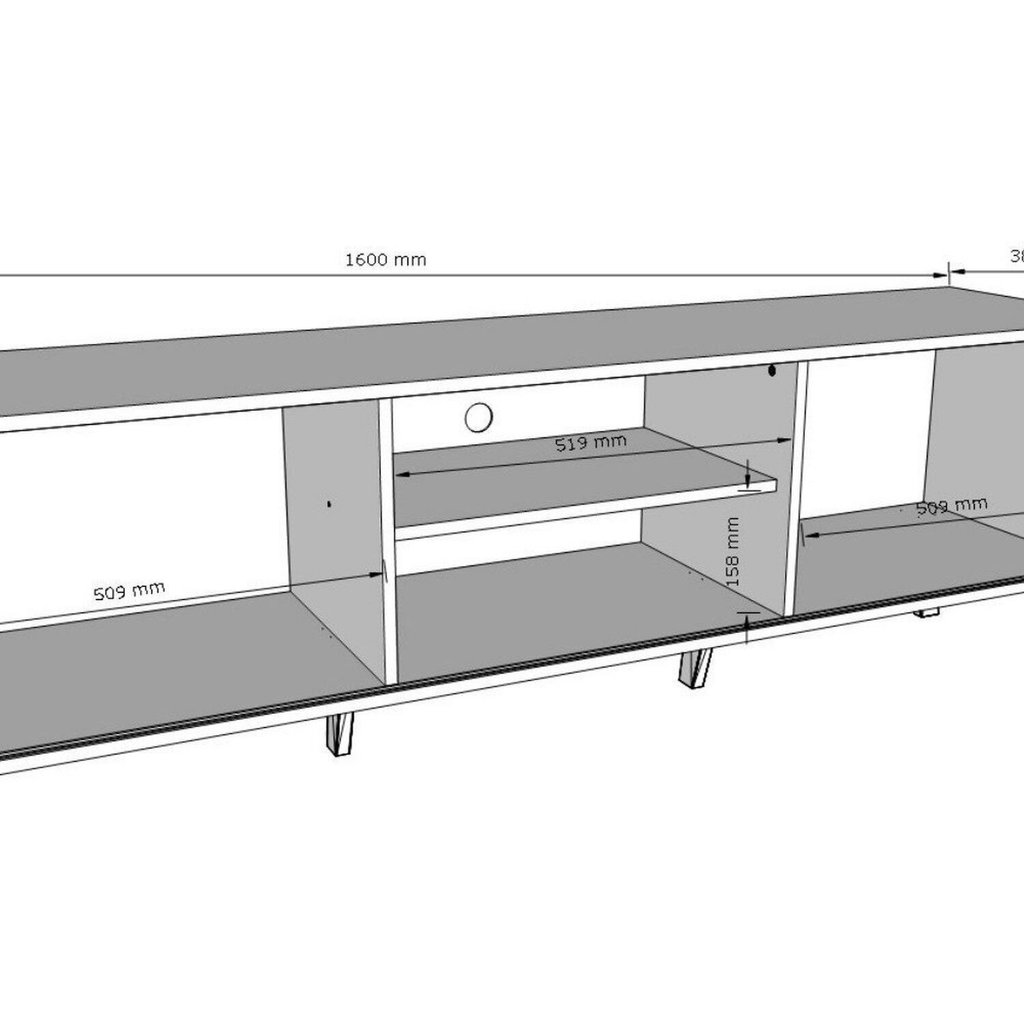 Rack para TV até 65 Polegadas MDF 160cm 2 Portas Denver Branco Off White/Nature · foto 2
