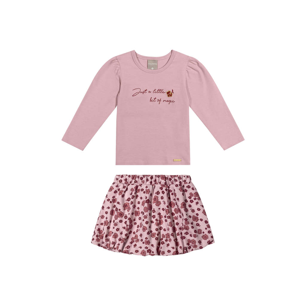 Conjunto Infantil Menina Bordado Magic Colorittá Rosa