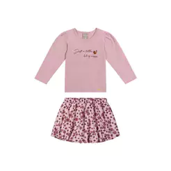 Conjunto Infantil Menina Bordado Magic Colorittá Rosa