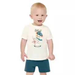 Conjunto Bebê Menino Animais Elian Bege