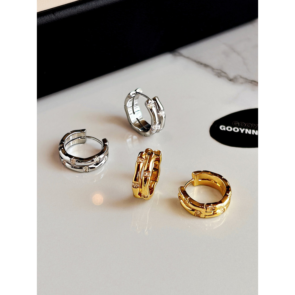 Brincos de argola simples cravejados de diamantes dourados, brincos femininos 2026, novo estilo, venda quente, brincos p