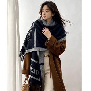 Coreia Dongdaemun cachecol ar condicionado xale dupla utilização feminino grosso quente dupla face xale macio lenço cero