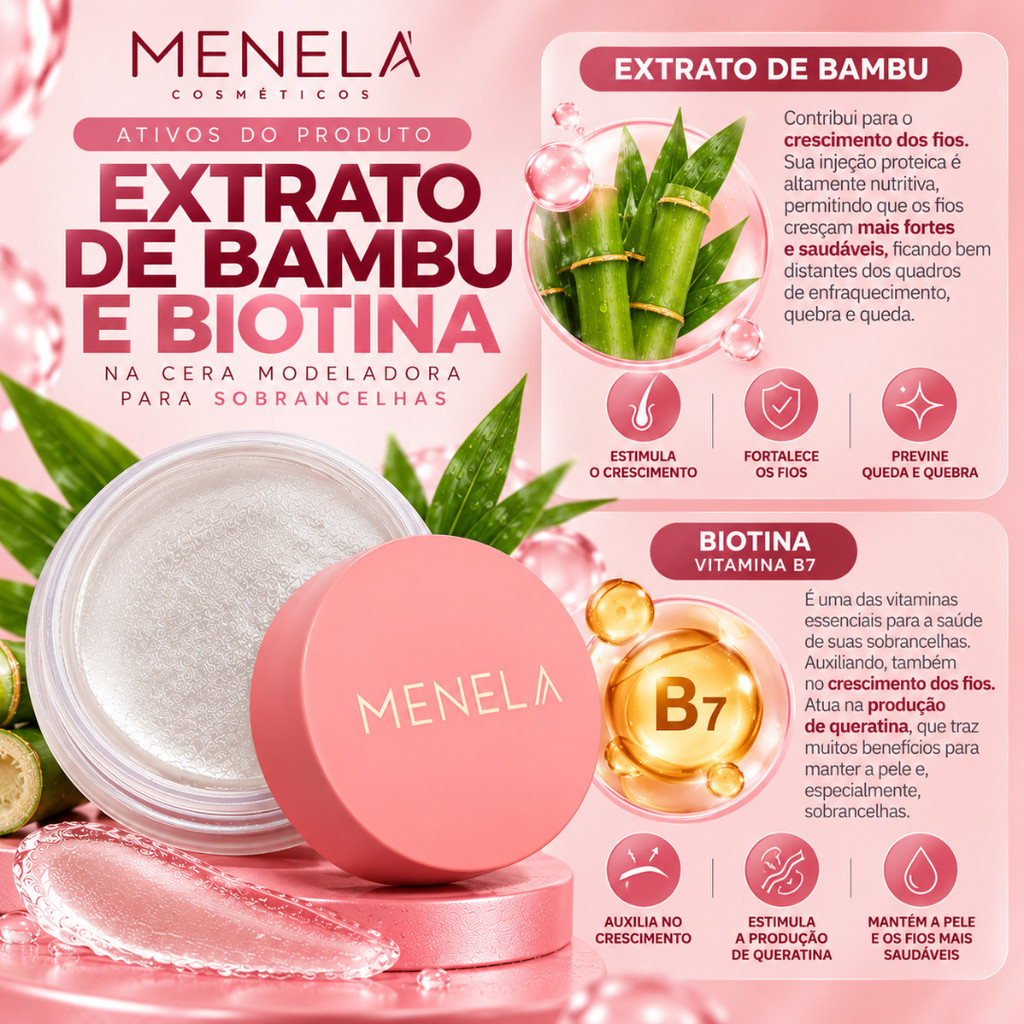 Cera Para Sobrancelha Fixador Brow Frozen MENELA 15Gg Brow Lamination Cera Sobrancelha Cera de Sobrancelha Menela — imagem 2 de 2