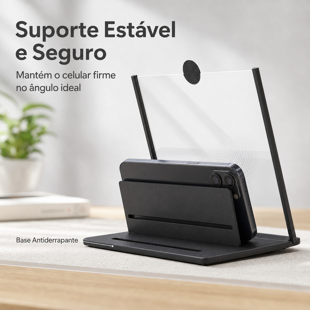 1/3/5 Ampliador De Tela Lente 3d Suporte Dobrável De Celular Para Vídeos e Jogos e Ensino on-line — imagem 2 de 2