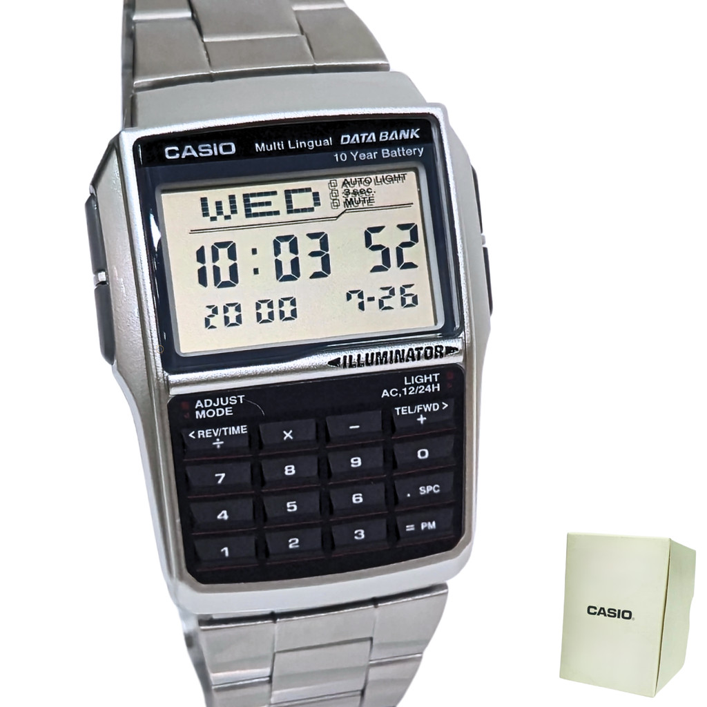 Relógio Casio Digital Calculadora Prateado Masculino DBC-32D-1ADF