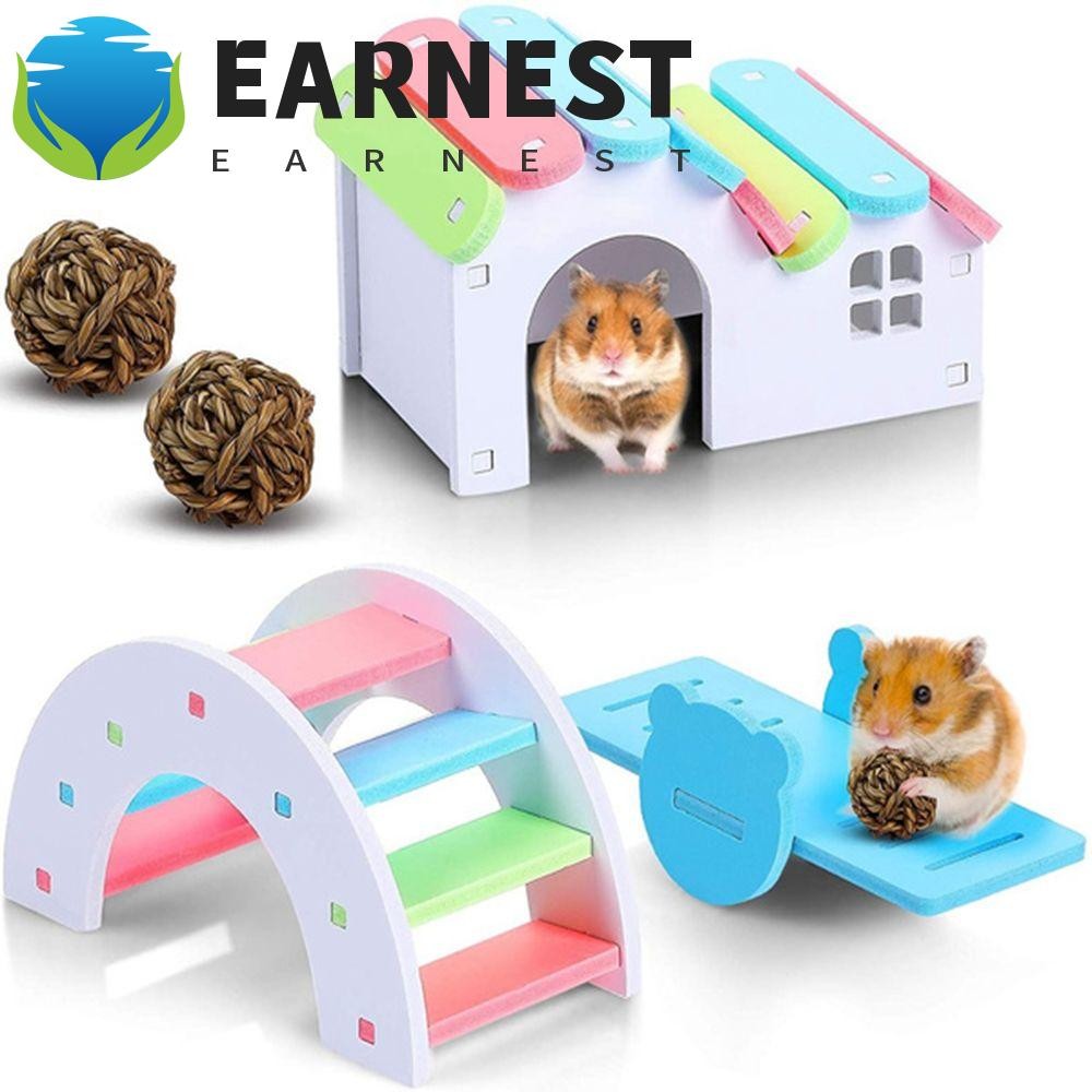 EARNEST Brinquedo Para Animais De Estimação Escalada Esporte Cobaia Decoração Mouse Dormir Ninho Cabana Chinchila Montar