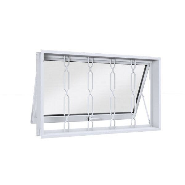 Janela de Aço Maxim-ar 60x100cm com Grade Mosaico Facilita Lucasa Branco em Oferta na Shopee