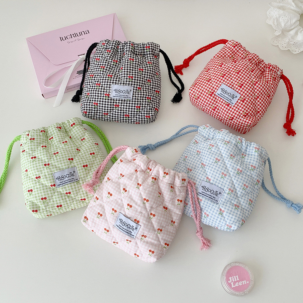 Mini Cereja Verificação Cordão Bolsa Estudante Quarto Perfumado Saquinho Saco De Armazenamento Pendurado Portátil De Via em Oferta na Shopee