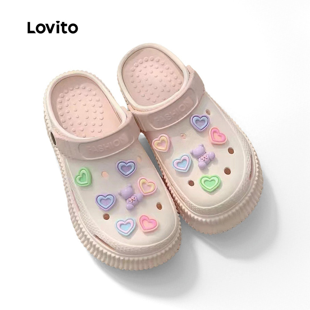 Lovito Sandálias Rasas Coloridas de Macarão Casuais para mulheres LFA93001 em Oferta na Shopee