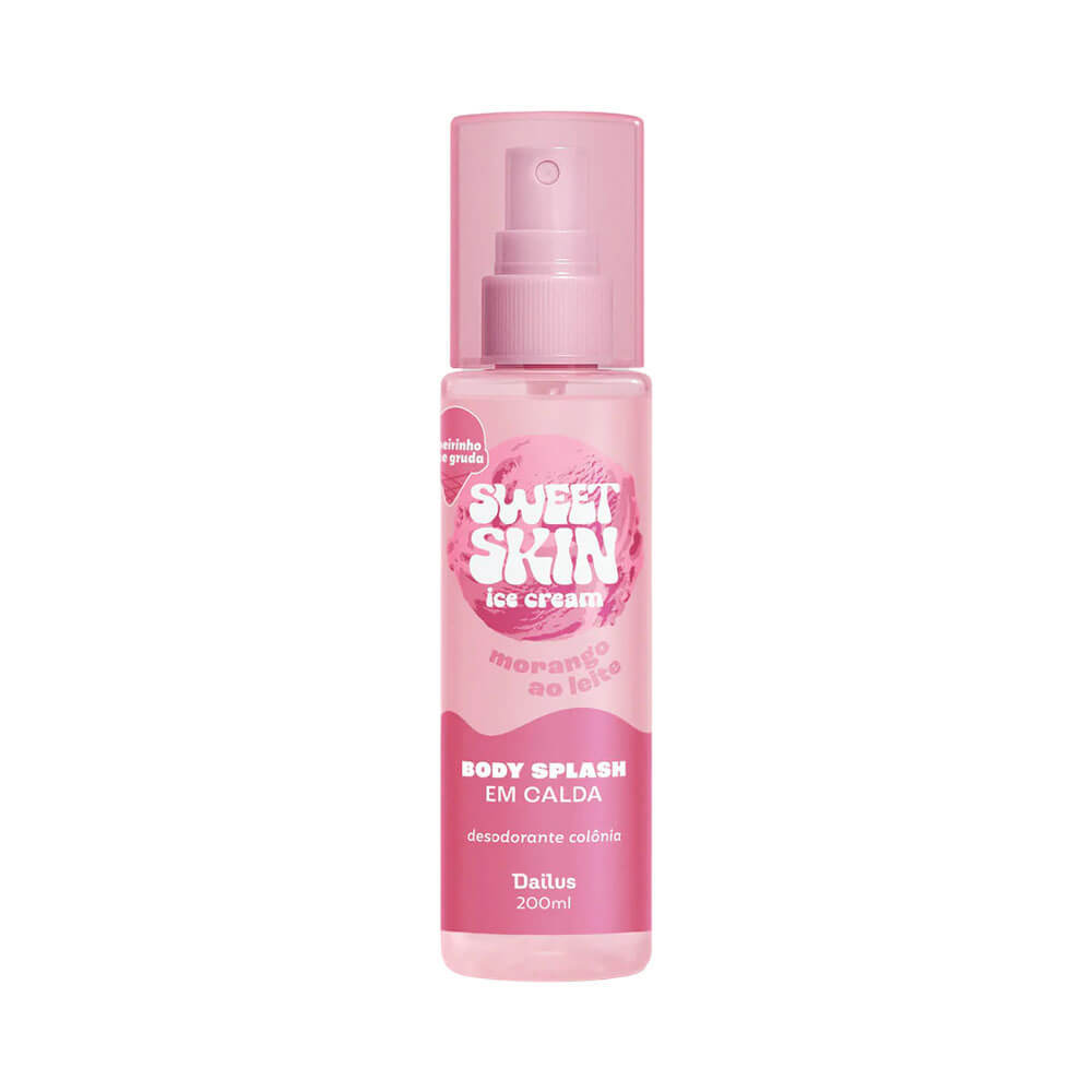 Body Splash Dailus Sweet Skin Ice Cream Morango ao Leite 200ml em Oferta na Shopee