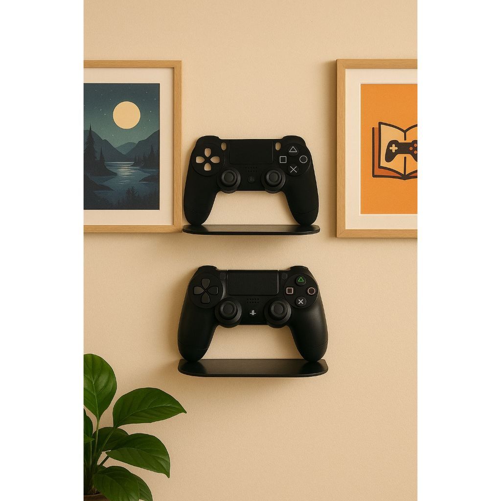 KIT COM DUAS - Prateleira Decorativa Gamer Formato Controle Videogame para Parede