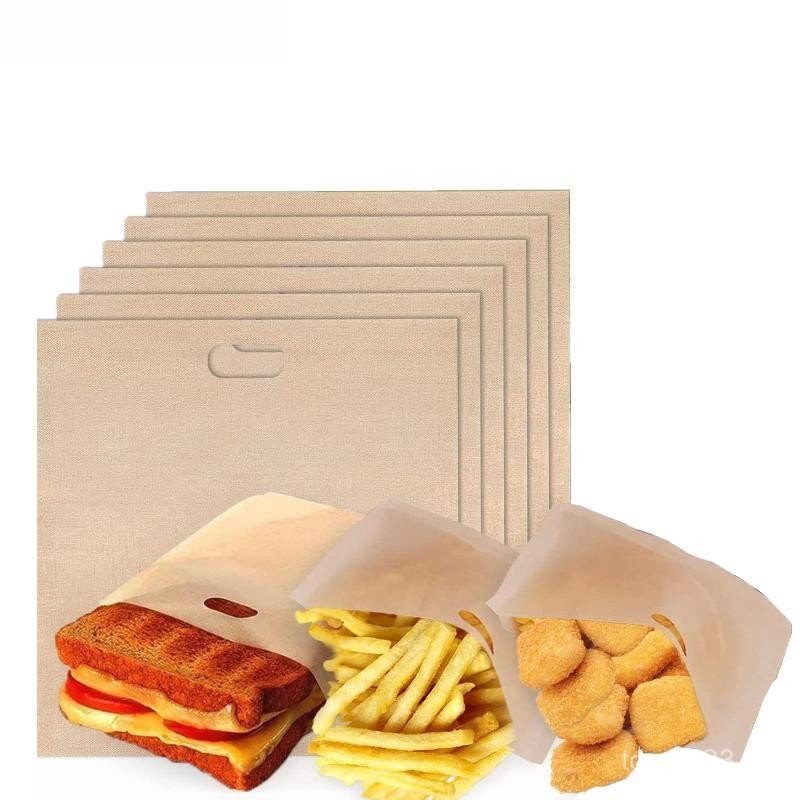 [MYBR] 4 Pçs/set Saco Torradeira Reutilizável De Pão Antiaderente Sacos De Sanduíche Torrada De Fibra De Vidro Microonda