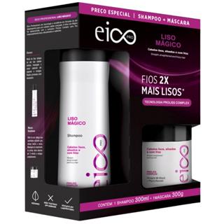 Kit Eico Shampoo 300ml Máscara Tratamento Antifrizz 300ml Liso Mágico em Oferta na Shopee