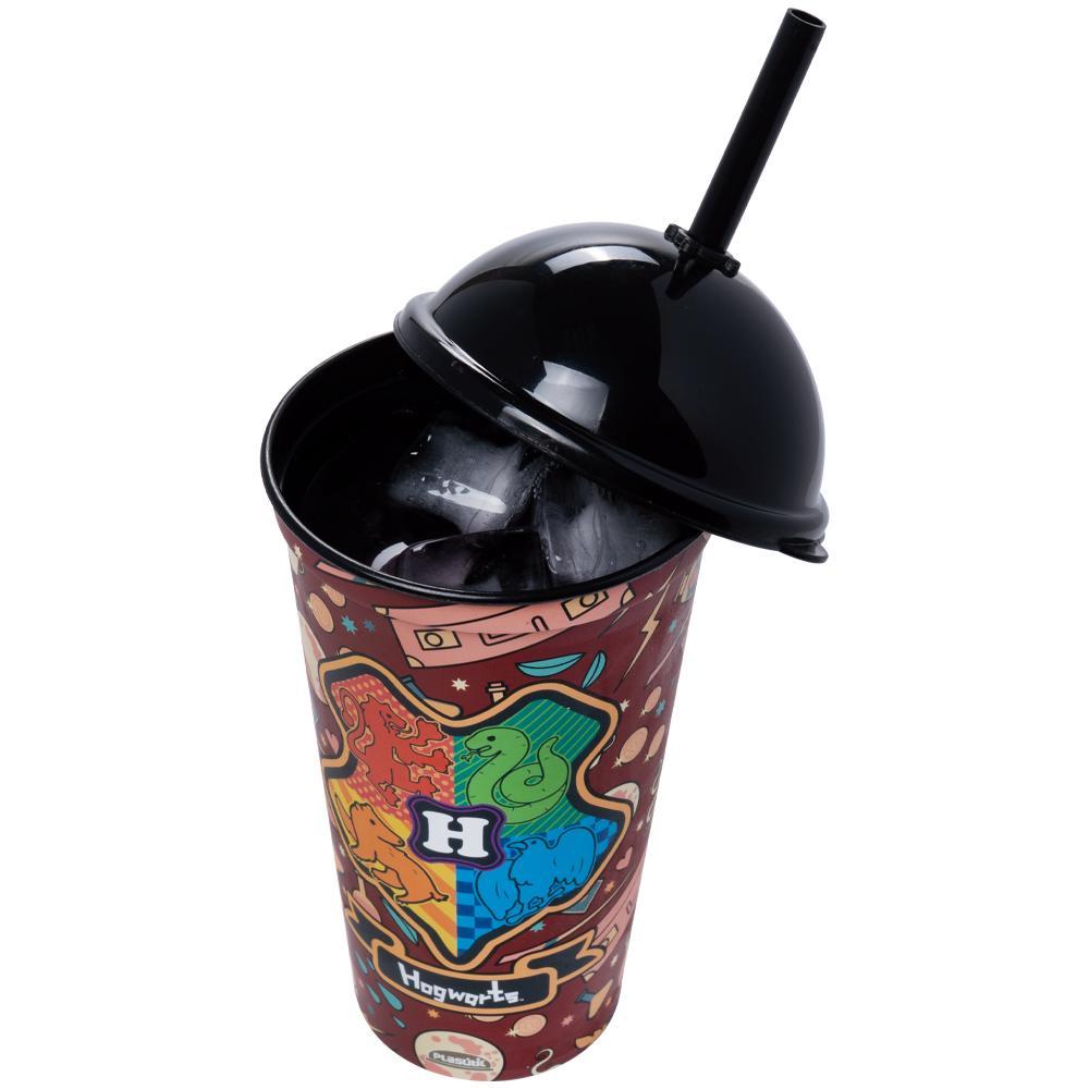 Copo Harry Potter Charm Canudo Shake Plástico Plasútil