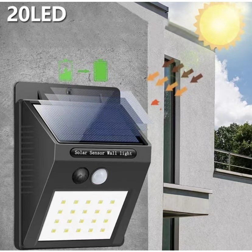 Luminária Solar Luz Led Com Sensor 20led em Oferta na Shopee