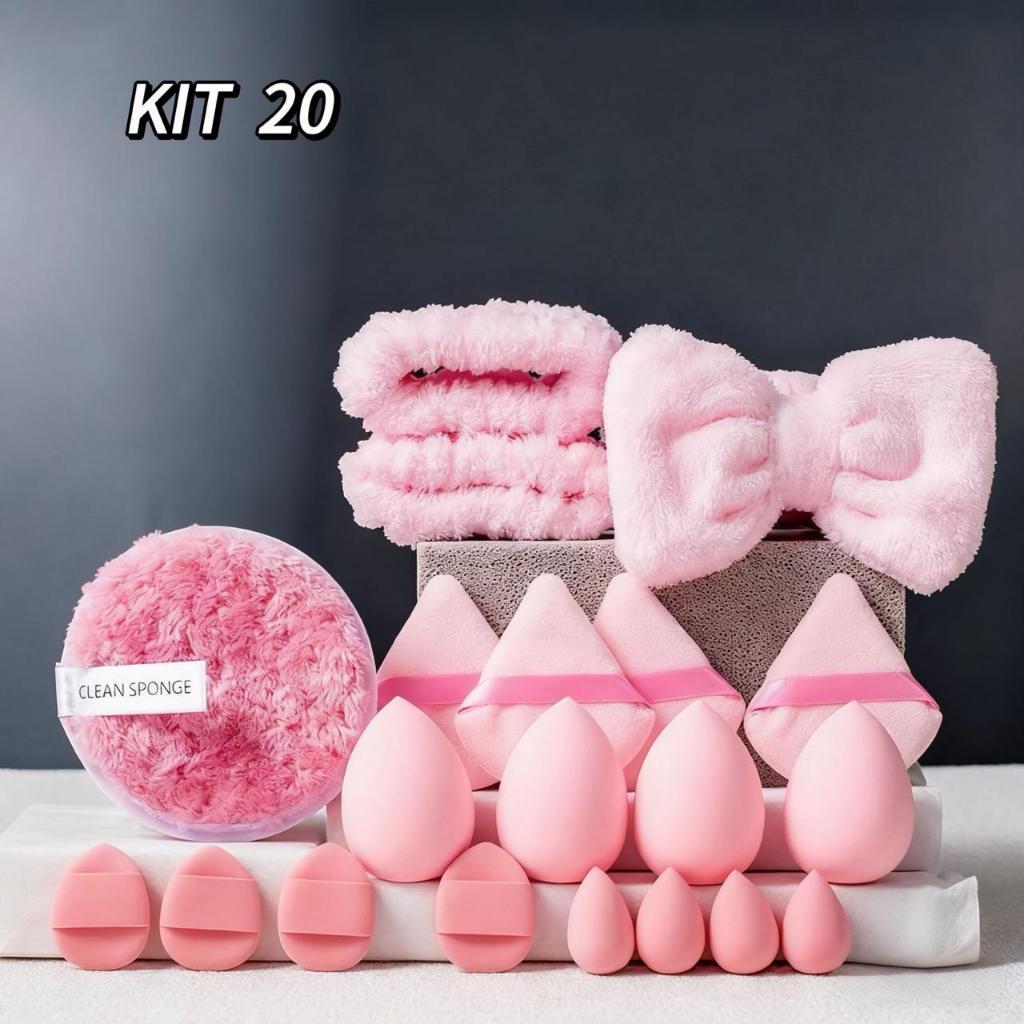 Conjunto De Esponjas De Pó Cosmético Ferramentas De Maquiagem Para Mulher Beleza Diária 20 peças