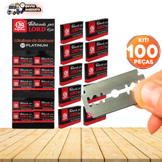 Lâmina De Barbear  Platinum Cartela  Kit 100 unidades Cabelereiro Para Uso Navalha Para Salão Cabelo