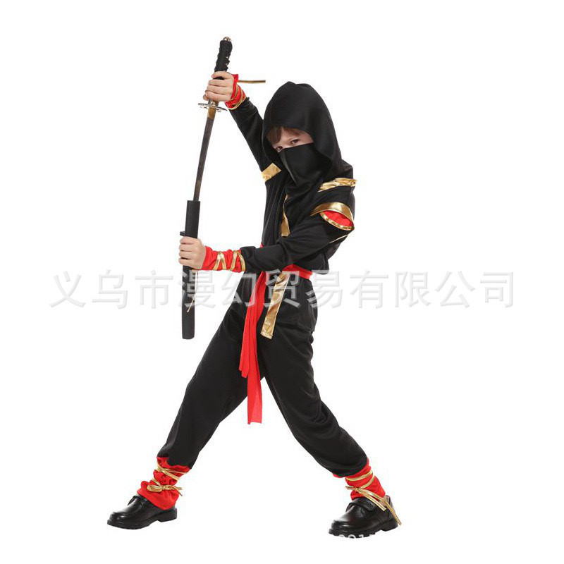 Crianças ninja traje Halloween cosplay traje japonês ninja garfo faca adereços Samurai cosplay traje
