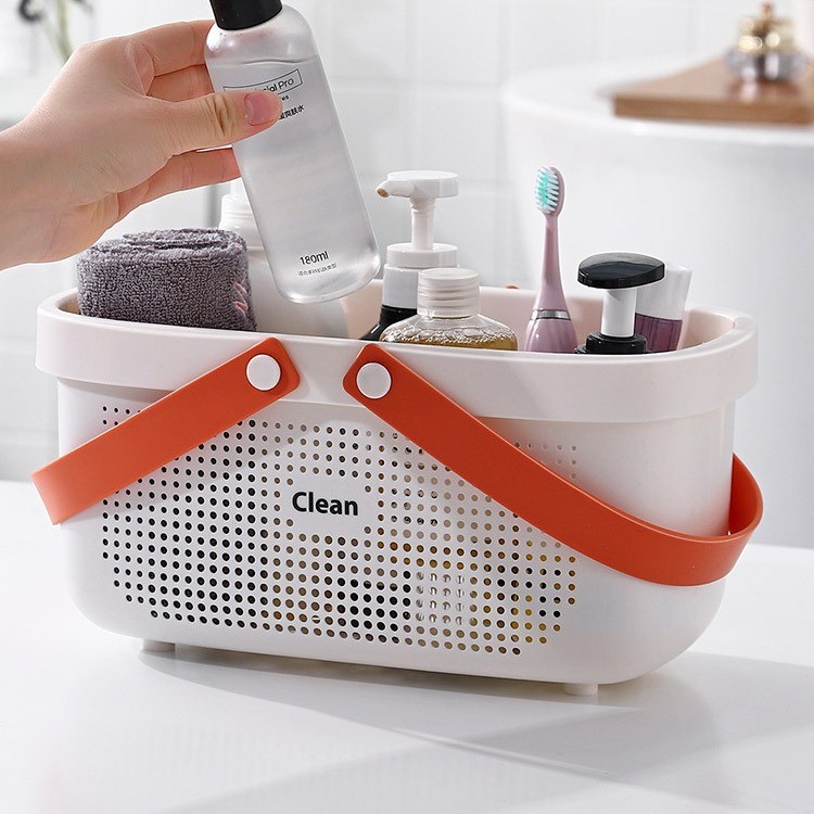 Cesta de banho fofa, cesta de armazenamento de drenagem, cesta de banho para banheiro, cesta de armazenamento, cesta de 