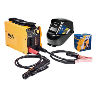 Solda Inversora E Tig 130a Bivolt Com Máscara Ksi 130 Kala Frequência:60/Amarelo;Voltagem:127V/220V