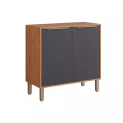 Balcão Cozinha MGM Divina c/2 Portas 80cm Cinamomo/Titanium