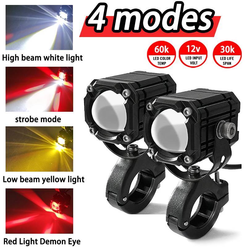 Mini Luz De Condução Mocycle Driving Spot À Prova D'água 4 Modos De Com Interruptor