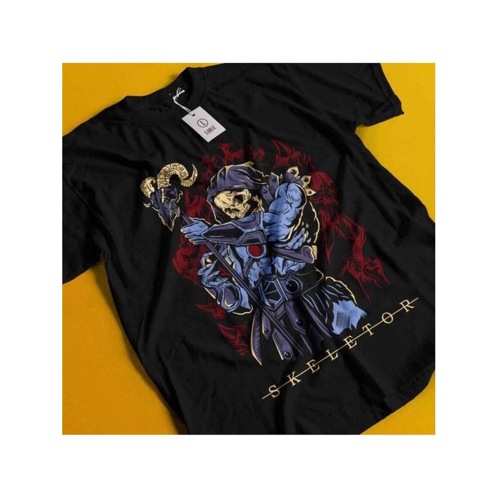 Camiseta Masculina Personagem Anime Esqueleto Guerreiro Vintage Fofa Divertida Estilosa Retrô