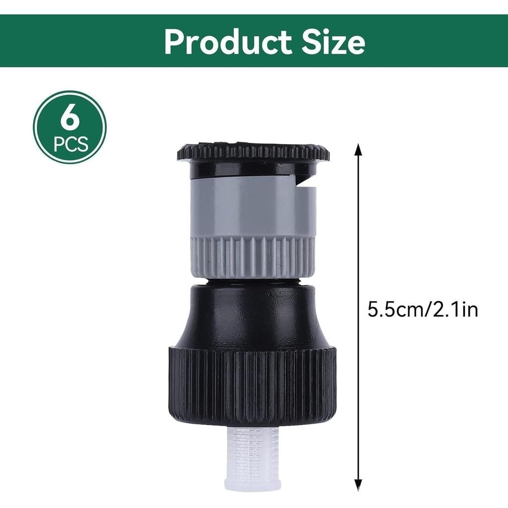 6PCS Lawn Sprinkler Garden Sprinkler, 360° Rotating Buried Spray Nozzle Large Area Coverage Automatic Lawn Sprinkler Hea
