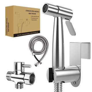 Irrigador portátil, conjunto de irrigador em aço inoxidável (com mangueira), limpador de fraldas de bebê, adequado para