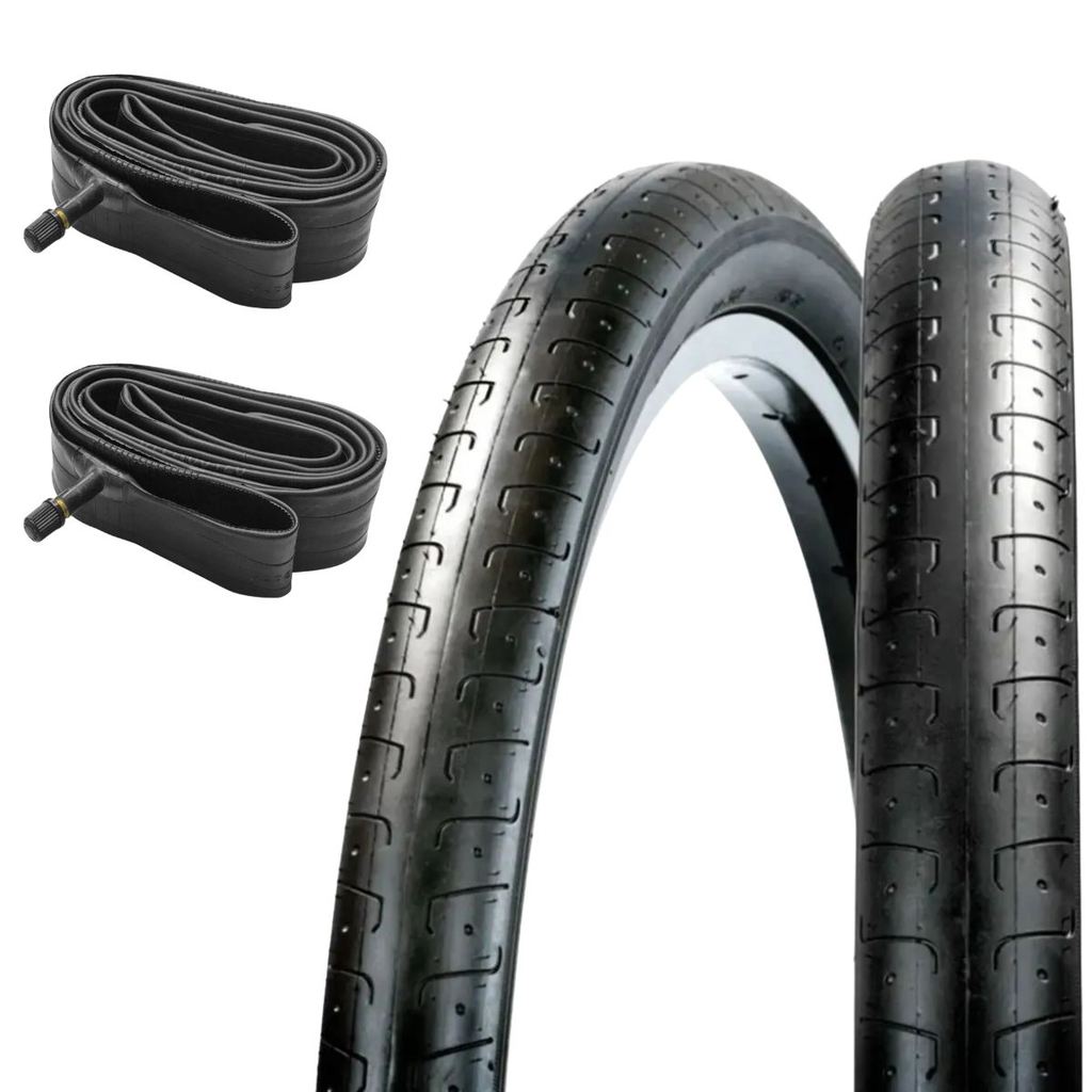 Par Pneu Aro 26x1.50 Paco Slick Liso Aro 26x1.50 c/ Câmara de ar
