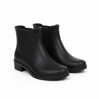 Bota Galocha Cano Curto em PVC Estilo Chelsea