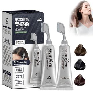 Creme de Tintura Capilar Preto com Pente, 80ml, Cabelos Coloridos, Queratina, Cobertura de Cabelos Brancos para Homens e