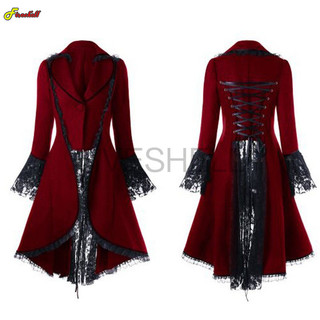 Mulheres Medieval Steampunk Estilo Vitoriano Jaqueta Gótica Nobre Tribunal Retro Vestido Traje De Halloween Renda Guarni