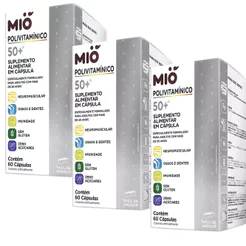 Kit 3 Polivitamínico 50+ Mió 60 Cápsulas