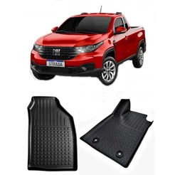 Jogo Kit Tapete Bandeja STRADA 2020 a 2026 2 Portas Cabine Simples Envio Rápido Tapete Borda Alta Bordas Elevadas