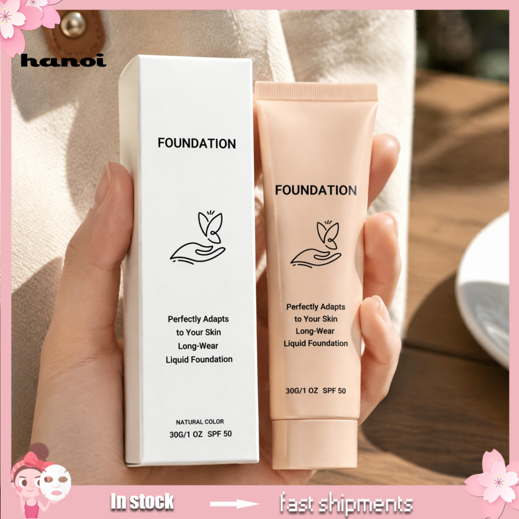 Women Liquid Foundation Natural Tone 30g Color Changing Spf 50 – Long-lasting Lightweight Concealer for Skin Types for