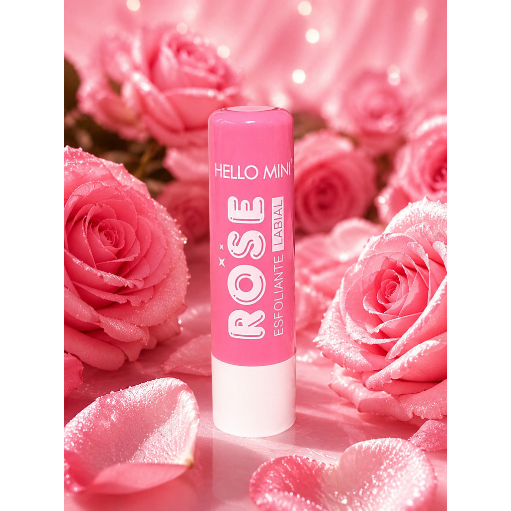 Esfoliante Labial Hidratante Rose Hello Mini  Renovação para Lábios Macios e Hidratados