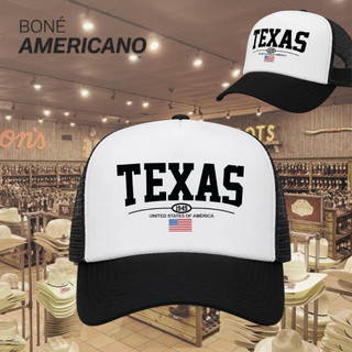 Boné Trucker Texas Country Americano Ajustável Unissex raglam