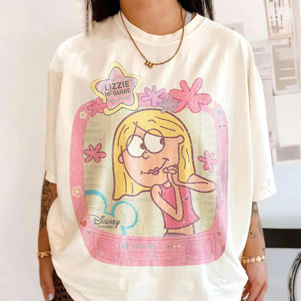 Camiseta Branco Feminina Lizzie McGuire Televisão Vintage T-shirt Unissex Streetwear