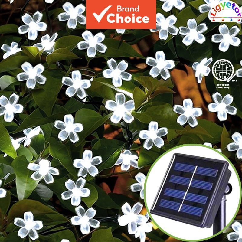 Luzes Solares Da Corda Flor Ao Ar Livre À Prova Dwaterproof Água Lâmpada De Cerejeira Para Casa Jardim Decoração Árvore
