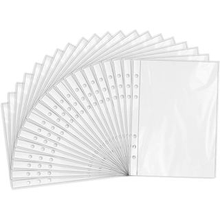 20 Folhas Protetoras Transparentes para Fichário, Protetores de Cartões Fotográficos, Folhas Plásticas de Bolso Dupla Fa