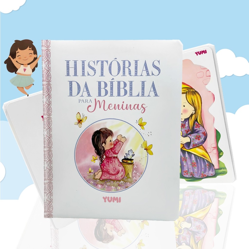 Livro Infantil Histórias da Bíblia para Meninas - Bíblia Rosa Infantil Histórias