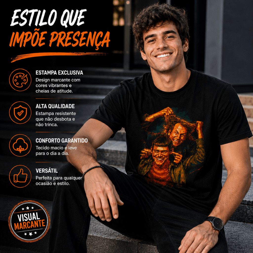 Camiseta Inspirada em Clássico do Cinema DEBBY E LOYD| Camiseta Unissex 100% Algodão | Estampa Premium em Alta Definição