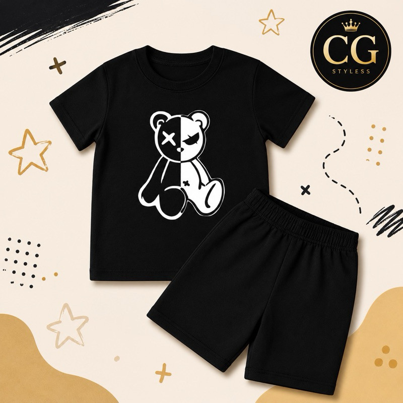 Conjunto Infantil Masculino Camiseta e Short Moletinho, Roupa de Verão Menino Casual Confortável Tam 2 ao 16