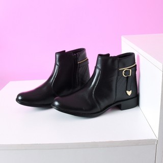 Bota Feminina Cano Curto Médio Coturno Zíper Exclusiva Blogueira Moderna Moda