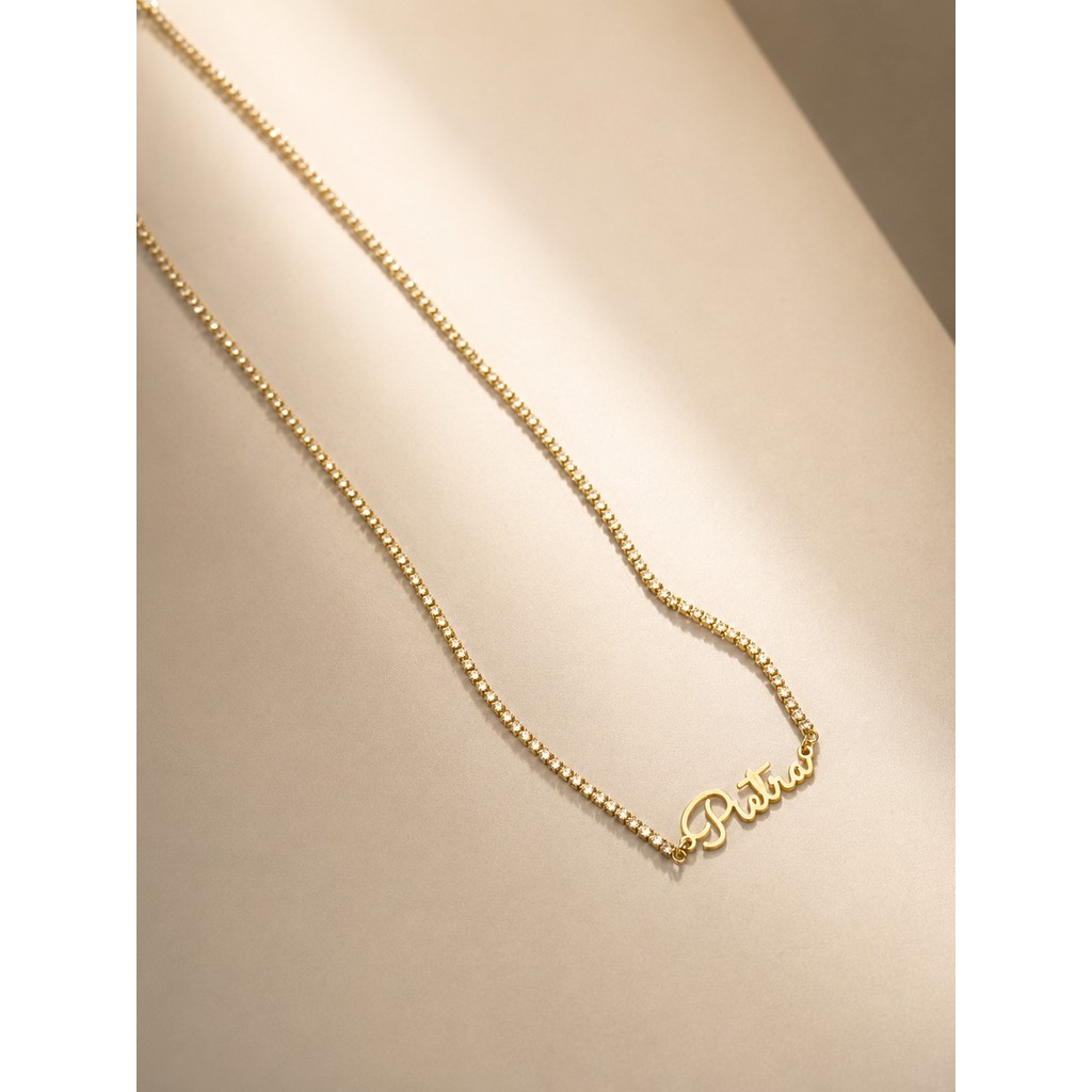 Colar Riviera Personalizado Com Nome Ouro 18k Prata 925