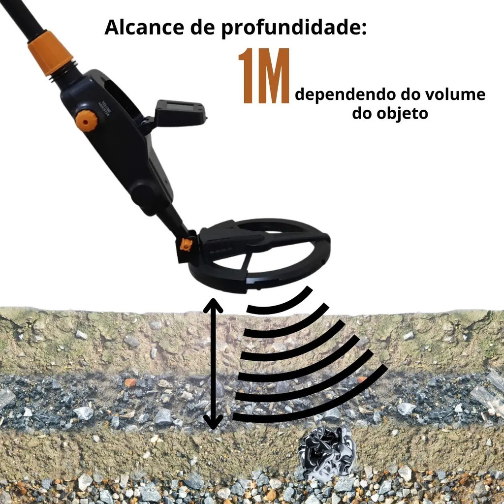 Detector De Metais Digital Importway IWDM002 Visor LCD Profundidade Ate 1m Ouro Moeda · foto 2