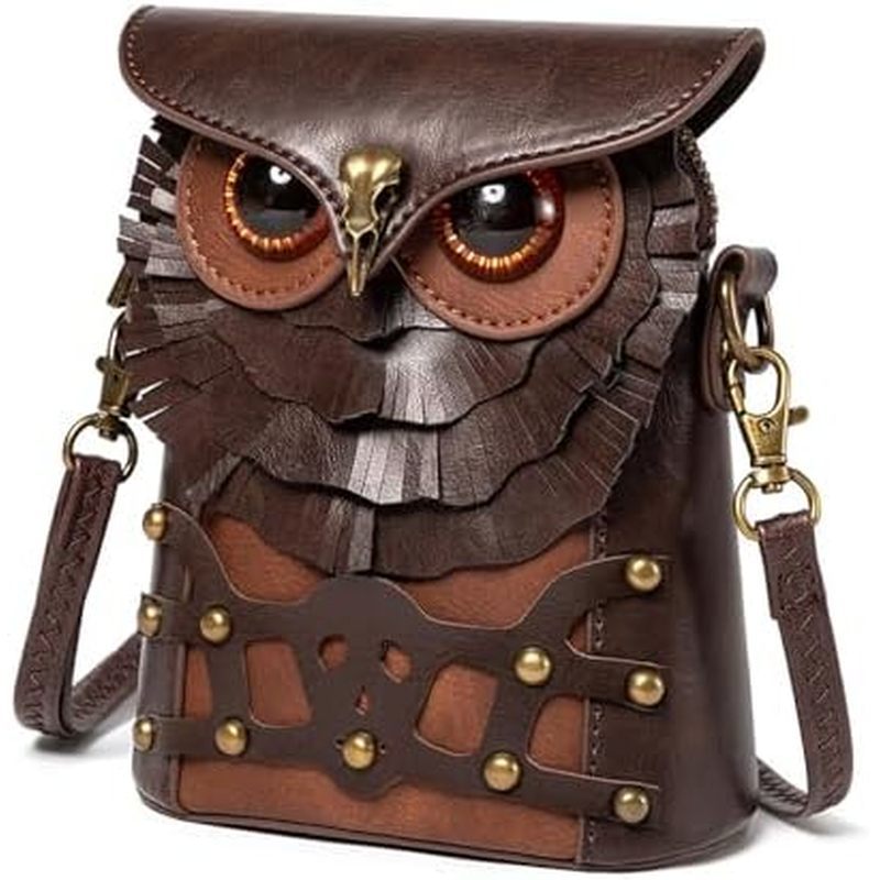 Coruja Gótica Crossbody Saco Acessórios Renascentistas Bolsa De Ombro Steampunk Cinto Feminina Bonito Telefone Celular N
