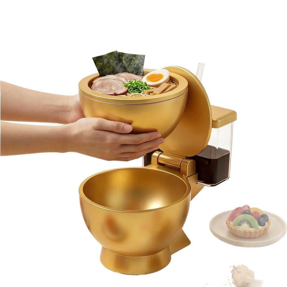 Tigela Em Forma De Vaso Sanitário , Copo De Bebida Embutido Conjunto De Ramen Destacável , Comida Novidade De Tamanho Gr